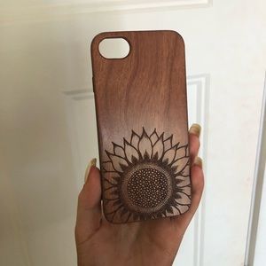 Sunflower Wood Carved iPhone 7 Case